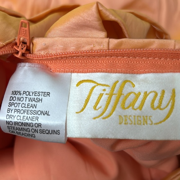 Tiffany Designs Peach Crystal Prom/Pageant Dress - Picture 12 of 16